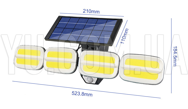 Вуличний світильник на сонячній батареї BL KXK 601 Solar 240 COB з датчиком руху та пультом Вуличний світильник на сонячній батареї BL KXK 601 Solar 240 COB з датчиком руху та пультом
